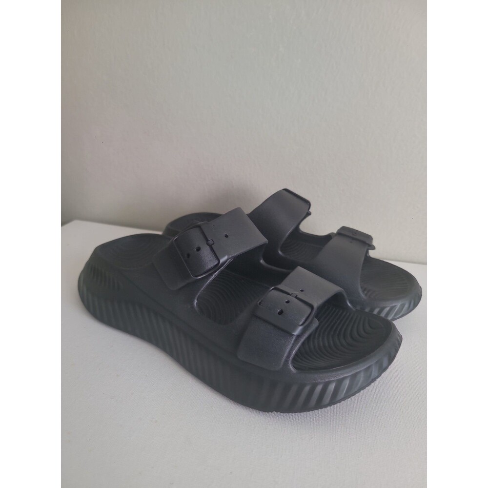 Kuailu Black Sandals Sz 9 Beachy Vacation Summer Comfy